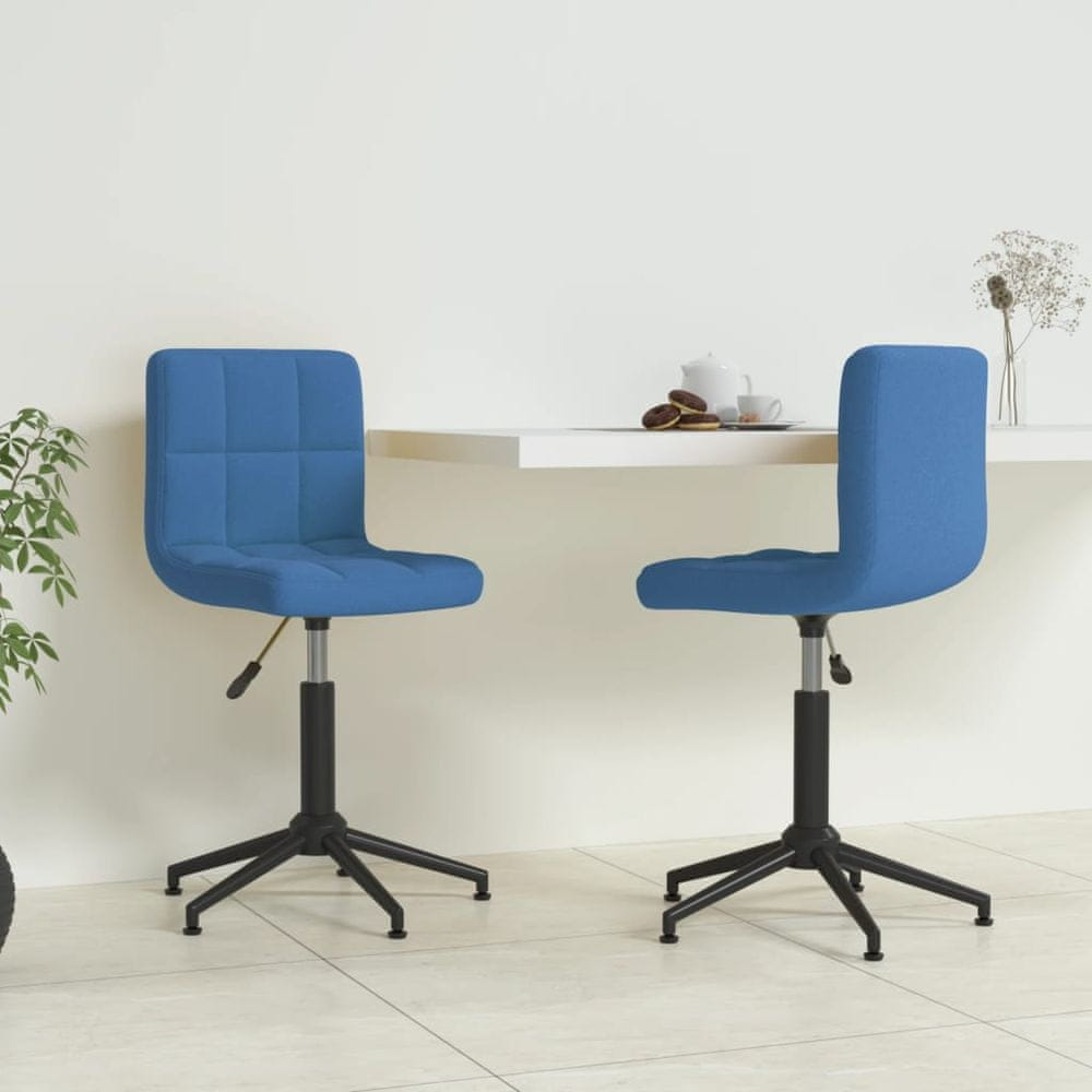 Vidaxl Otočné stoličky, 2 ks, modré, zamatové